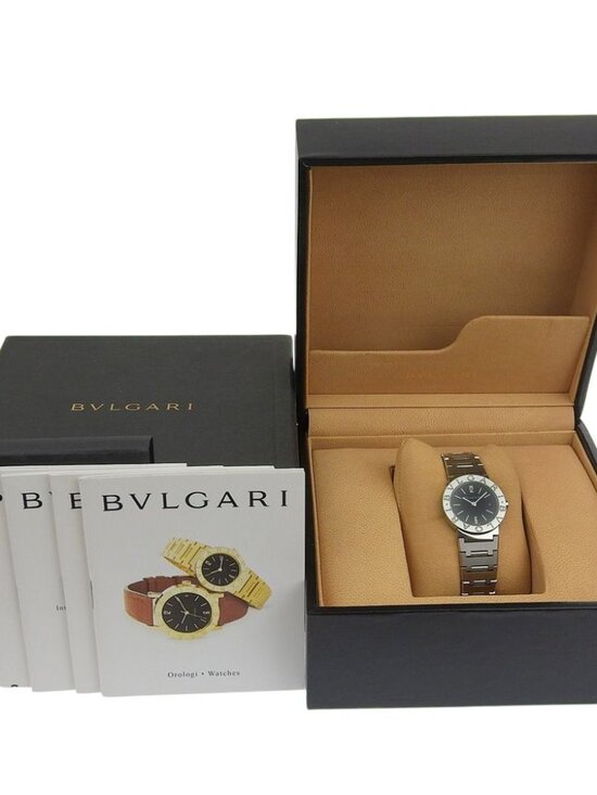 Bvlgari Stainless Steel Silver Kuo Analog Display Black Dial Watch main image 10